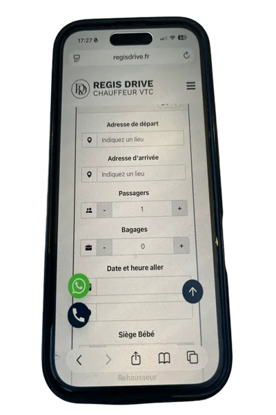application de réservation VTC BORDEAUX régis drive